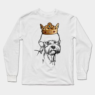 Dandie Dinmont Terrier Dog King Queen Wearing Crown Long Sleeve T-Shirt